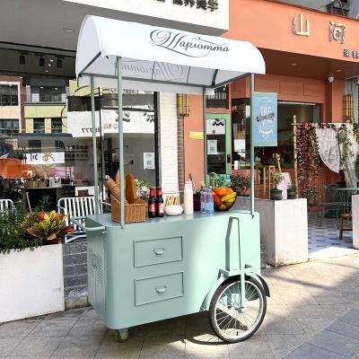 China Food Truck Food trailer Mini Square Hamburgers Pizza BBQ Fast Food Trailer ice cream bike bicycle Cart for Sale for sale