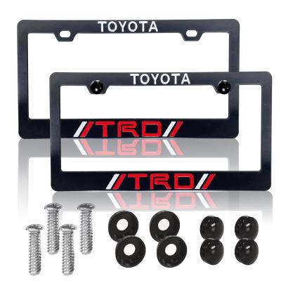 China No 2Pcs License Plate Frame, Black License Plate Frame, 2 Holes License Plate Frame Covers With Screw-On Covers for sale