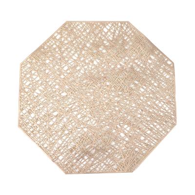 China Stocked IN STOCK Non Slip Decorative Octagonal Place Mats Non Dig PVC Mats Kitchen Table Mats Heat Insulation for sale