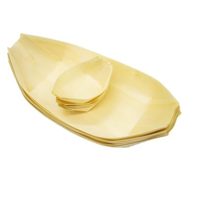 China Tray Boat Mini Wooden Boat Serving Wooden Disposable Viable for sale