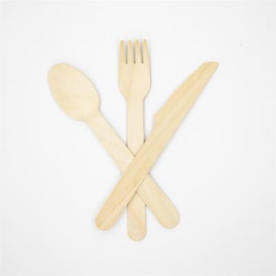 China Viable Excellent Quality Wooden Spoon Knife and Fork Fork Wooden Cutlery for sale