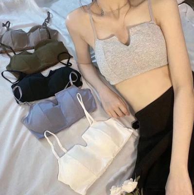 China New version female students beauty style female Korean thin flange QUICK DRY back underwear sports lower bra with a chest for sale