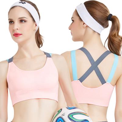 China Breathable Back Cross Strap Bra Wireless Fitness Training Vest Sports Running Bras for sale