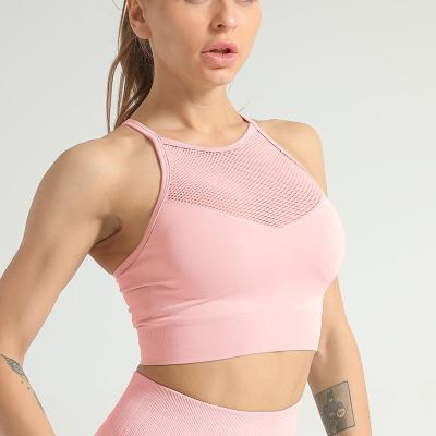 China Wholesale Breathable Gym Push Up Seamless Bra Women Fitness Top Mesh Sports Bra for sale