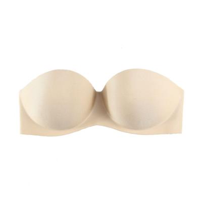 China Antibacterial Women's Panties Push Up Padded Bra Seamless Half Cup Silicone Strapless Backless Bra for sale