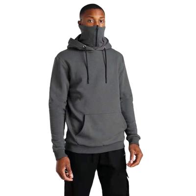 China OEM Anti-pilling Men's Zipper Hooded Masked Hoodie Use Solid Color Sweater Men Oversized Large Pocket High Quality Fleece Hoodies for sale