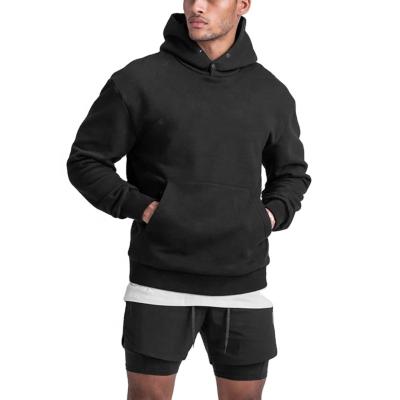 China Anti-pilling high quality oversized empty pullover hoodies no string kangaroo pocket men break button sweatshirt with hoodies for sale