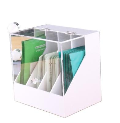 China Customized Transparent Acrylic Handle CLASSIC Flip Home Simple Mask Packing Box Cosmetics Packing Box for sale