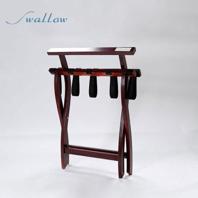 China Eco-Friendly Swallow Table & Seat Walnut 60 x 50 x 15 (cm) Folding Wooden Luggage Rack for sale