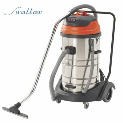 China Hotels 80L Three Motors Stainless Steel Wet And Dry Vacuum Cleaner - Swallow for sale