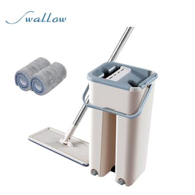 China Sustainable Self Washing And Dry Cleaning Household Mop With Bucket System for sale