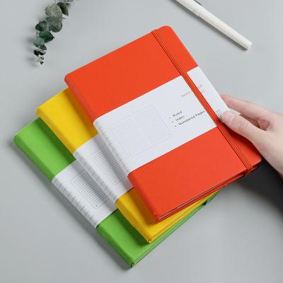 China 100gsm Hardcover A5 Paper Faux Leather Dotted PU Planner Notebook Custom Diary for sale