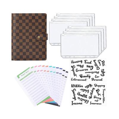 China Custom A7 Loose-Leaf Loose-Leaf Paper with Cash Envelopes Budget Planner Checkered Binder for sale