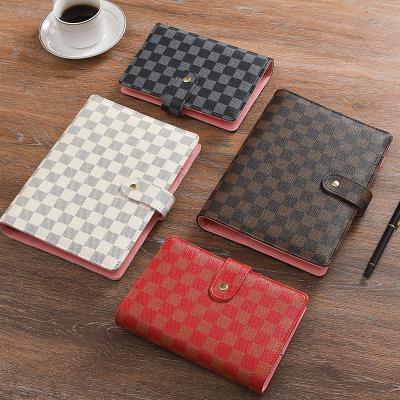 China Loose Leaf Amazon Sale 6 Ring Pu Leather Budget Planner Holographic Checkered Top Binder for sale