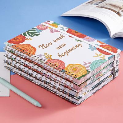 China Factory Custom Hot Sales Promotion Sprial Spiral Notebook Weekly With Divider Tabs Spiral Binding Planner for sale