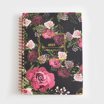 China Good Quality PP Spiral Journal Spiral Notebook Custom Printing Notebook With Fabric Cloth Cover Planner for sale