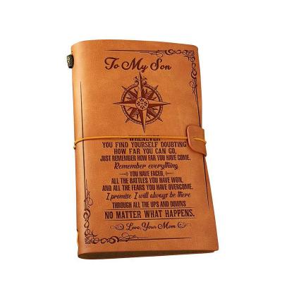 China Wholesale Price A5 Hardcover Book Leather Refillable Vintage Loose Leaf Notebook Genuine Leather Nautical Journal for sale