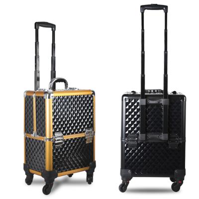 China Fashionable Luxury Aluminum Trolley Makeup Case for sale