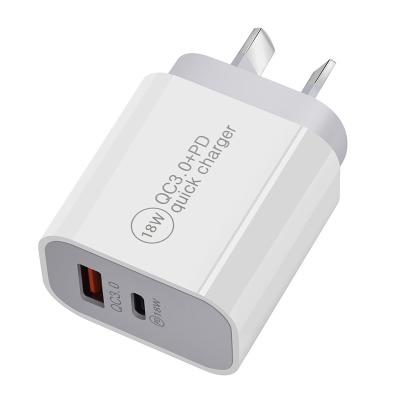 China Type-C 18W Original QC3.0 Dual Ports Wall Charger Palladium Mobile Phone Fast Charging Mobile Phone AU Adapter for sale