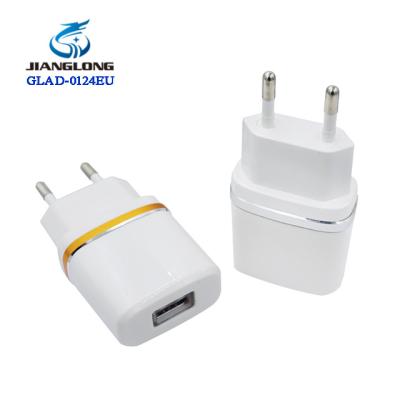 China 2019 Wholesale Mobile Phone Single USB 5V1.0A Wall Charger With Plated Ring for sale