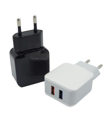 China Mobile Phone Promotion EU Plug Dual USB Wall Charger For Smart Mobile Phone for sale