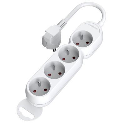 China With 1.4m 4 Way French Plug New Design Detachable Power Strip With 1.4m Cable Without Switch for sale