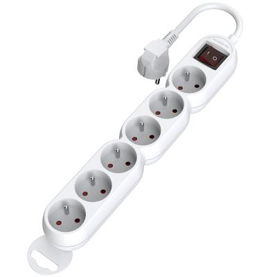 China With 1.4m 6 Way French Plug New Design Detachable Power Strip With 1.4m Cable With Switch for sale