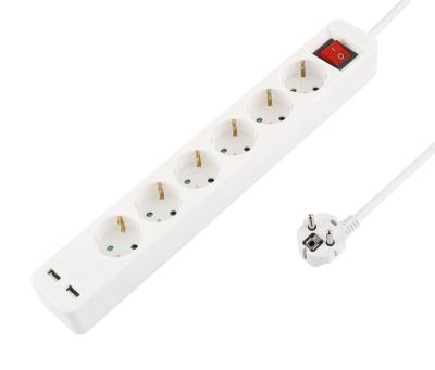 China With Latest 5VDC 2.4A USB Lasting Product 6 Way USB Power Socket Connection Durable White Power Socket for sale