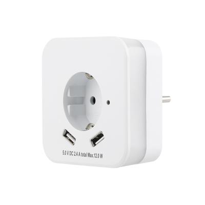 China New Type Residential/General Purpose 250V 16A Adapter Socket With Type 2 A USB Port And Night Light for sale