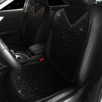 China Beautiful Crystal Car Seat Covers Cute Four Seasons Diamond Seat Mats Cushion Auto Protection Cute Women Interior Accessories for sale