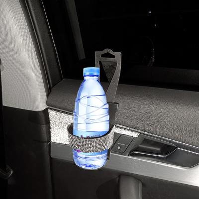 China Luxury Bling Shinning The Diamond Rhinestone Coffee Car Foldable Adjustable Plastic Cup Holder Drink Holder Colorful for sale