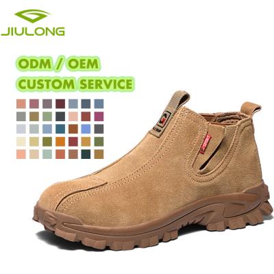 China Steel Toe 35-46 Suede Cowhide Steel Work Male Chef Welder Shoes Slip-On Anti-Knock Insurance Anti-Knock Security Sensational Safety Shoes for sale