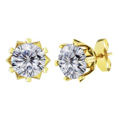 China 0.5ct 1ct Moissanite 925 High Quality Romantic Flower Stud New Fashion Ice Earring Sterling Silver Jewelry for sale