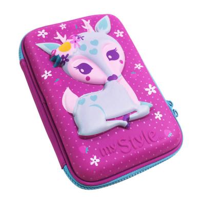 China Factory Price 3D Deer Pencil Case DC-C-0001 Wholesale Cute Children EVA Pouch Case for sale