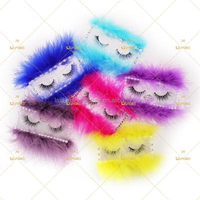 China Luxury Natural Roughing Type Box With Fur For Eyelash Purple Pink Purple Nude Diamond Green Red Logo Case Crystal Plastic Own Brand Lash for sale