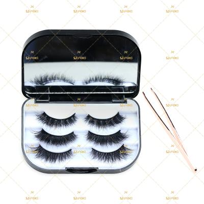 China Delicate Clean Plastic Case 3D Fake Brand Fake Magnet Double Bel Eye Lashes for sale