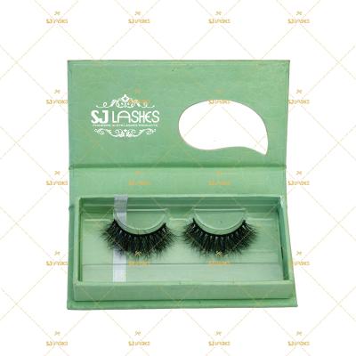 China Fully Strip Eyelash False Eyelash Storage Display Box Hair Lashes Packaging Purple Green Logo Wholesale Gift Boxes Private Factory for sale