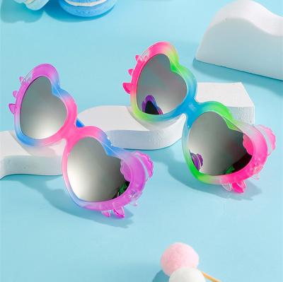 China Gafas De Sol Multi Cute Sunglasses Glasses Cute Fancy Girls Sun Glass Color Rainbow Frame Kids Rainbow Sunglasses VIFF HMK1003 for sale