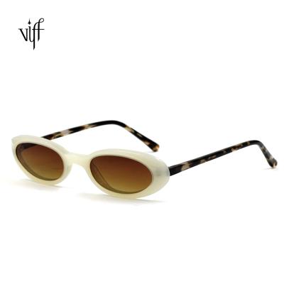 China VIFF HA17041 Oval High End Sunglasses Small Oval Shape High Stylish Acetate Sunglasses for sale