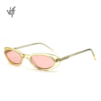 China 2021 VIFF HA17041 Custom High Quality Round Oval Vintage Glass Acetate Sunglasses Women Lentes for sale