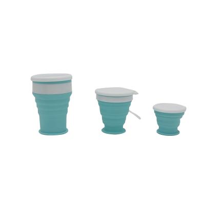 China Viable Good Quality Promotional Custom Silicone Travel Mug Folding Silicone Cupping Set for sale