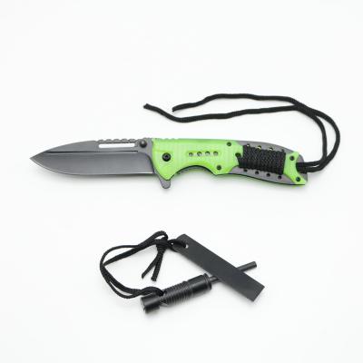 China Hot-selling sustainable fashion design of high quality folding knife fluorescent handle camping Huting outdoor knife for sale