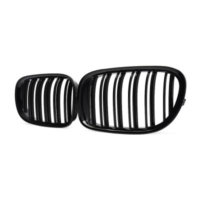 China MagicKit Dual Line Pair Gloss Black Front Kidney Grill Grille Dual Slats For BMW F01 F02 F03 F04 Car Bumper Grills 2009-2015 for sale