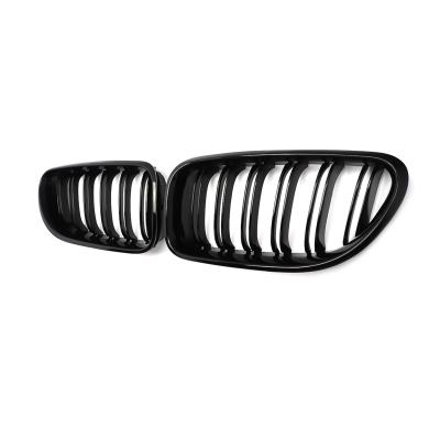 China 1 Pair Dual Line For BMW F06 F12 F13 6 Series Front Kidney Grill Grille Gloss Black M6 Dual Bar Style 2012 2013 2014 2015 2016 for sale