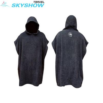 China Custom Viable Surf Hooded Changing Towel Poncho With Logo Microfiber Poncho Towel Beach Custom Changing Long Robe Cotton for sale