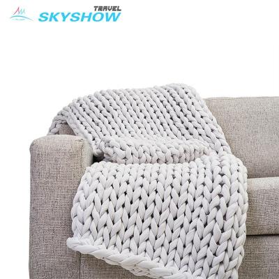 China Wholesale High Quality Super Soft 12-25lbs Sustainable Knitted Chunky Throw Knits Weighted Blanket For Sofa Couch for sale