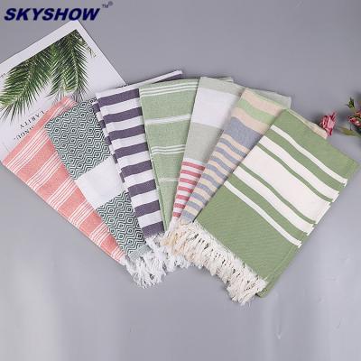 China 100%Cotton Sustainable Hammam Peshtemal Fouta Style Turkish Gym Bath Beach Towel for sale