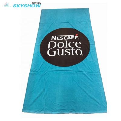 China China Supplier Child Safe 100% Cotton Eco Friendly Custom Design Logo Reactive Printed Branded Beach Towel For Promotion for sale