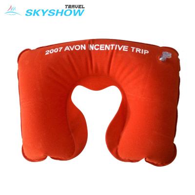 China Various Color Custom Logo Inflatable U Shape Inflatable Travel Neck Pillow for sale