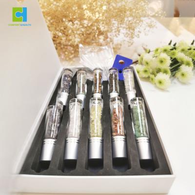 China Personal Care Valentine's Day Gift Set 10ml Gemstone Rollerballs Luxury Essential Oil Roller Bottle for sale